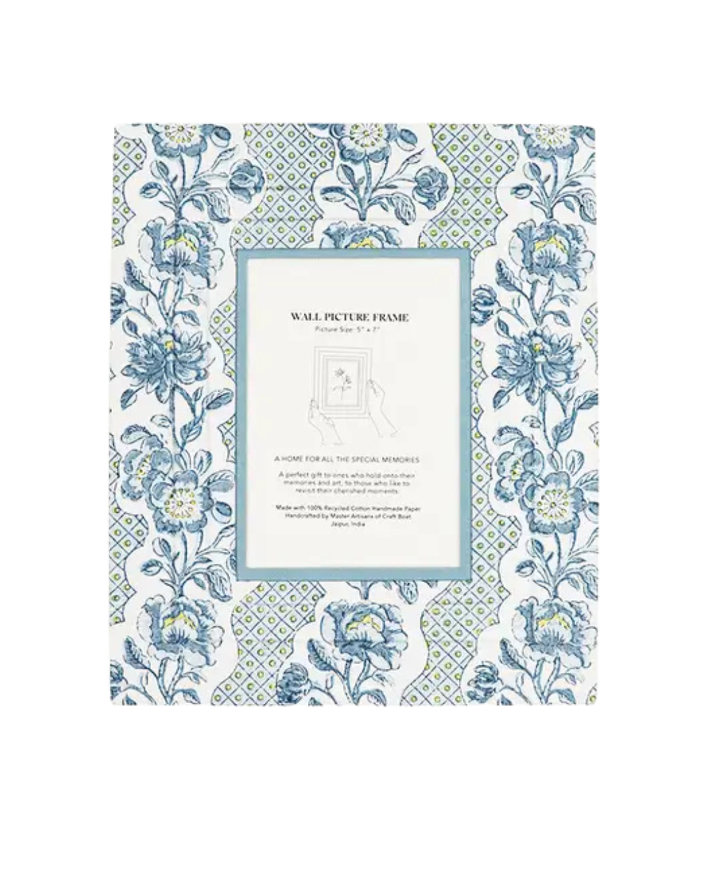 Block Printed Wall Picture Frame - Indigo