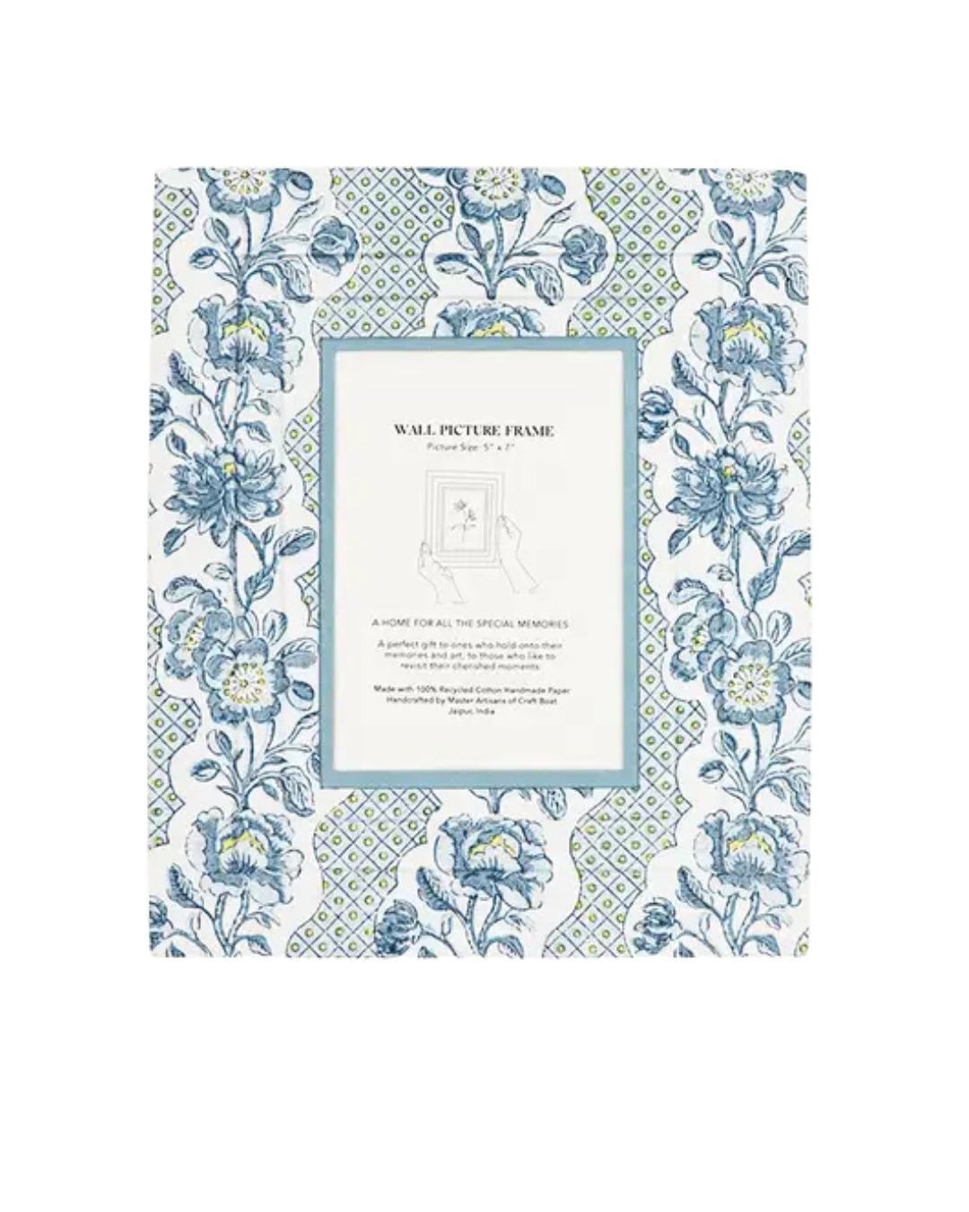 Block Printed Wall Picture Frame - Indigo
